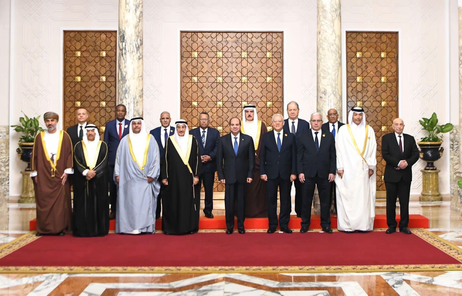 رؤساء المجالس والبرلمانات العربية المشاركين في المؤتمر السادس للبرلمان العربي